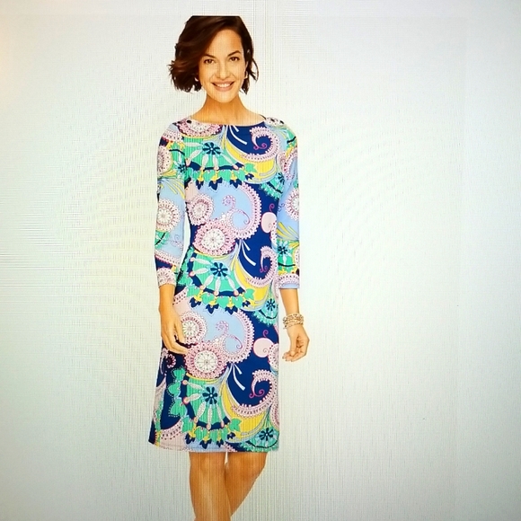 NWT: Talbots Jersey Shift Dress - Spiral Paisley - Picture 1 of 2